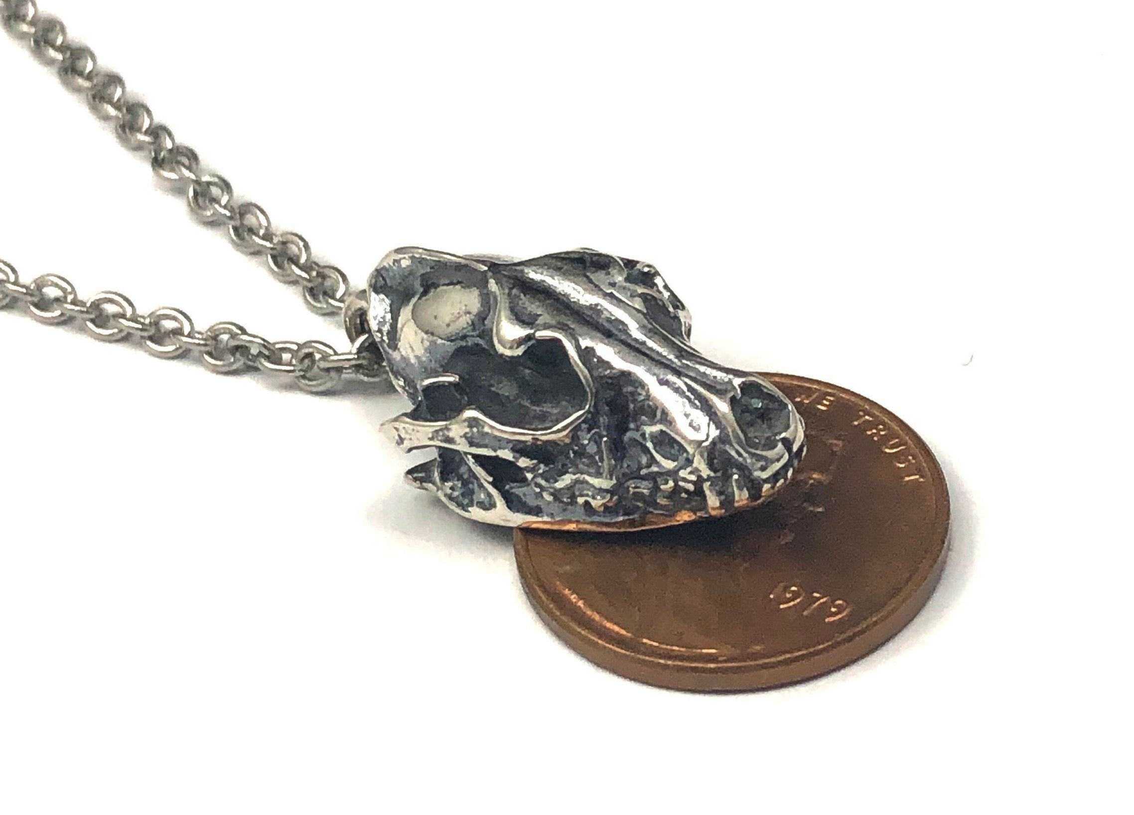Wolf Skull Pendant Charm Necklace