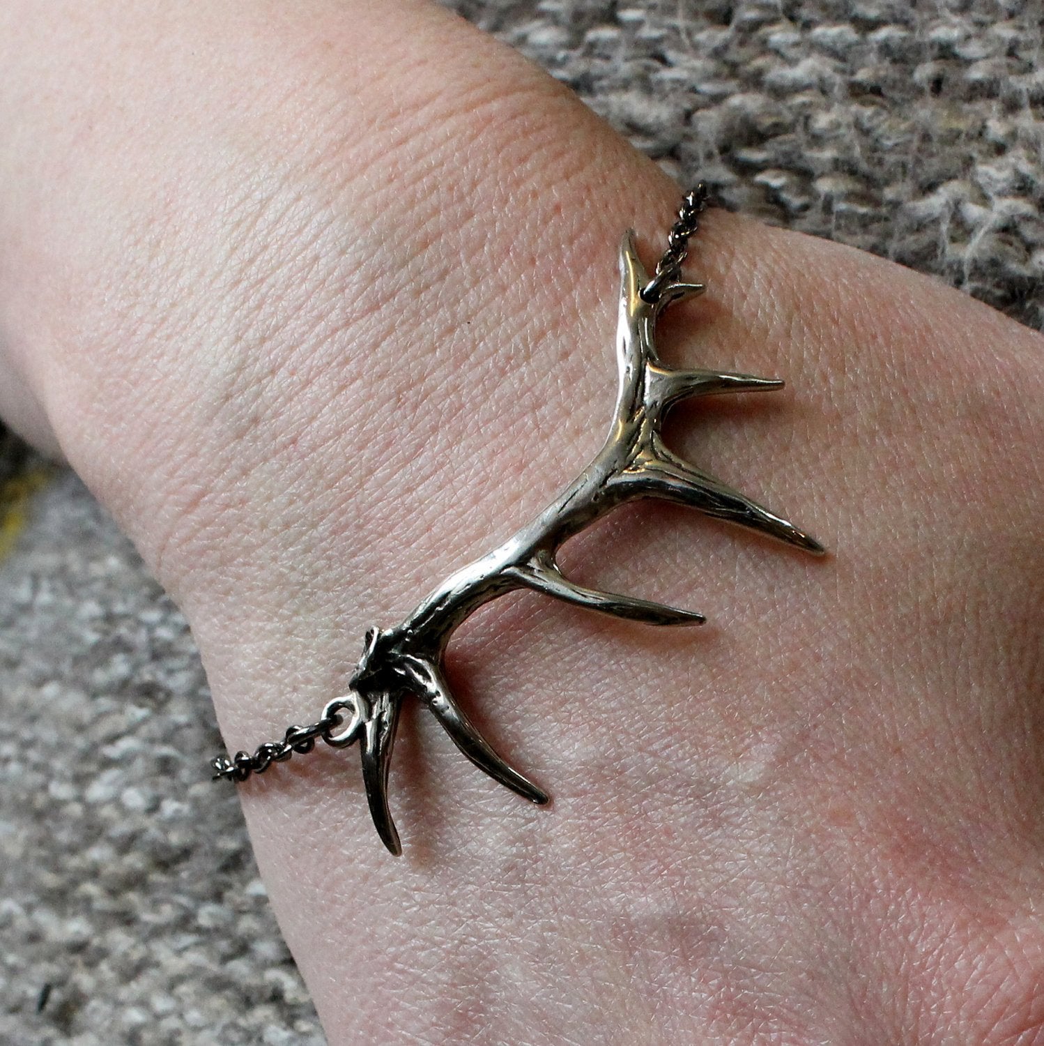 Antler Bracelet in Solid White Bronze