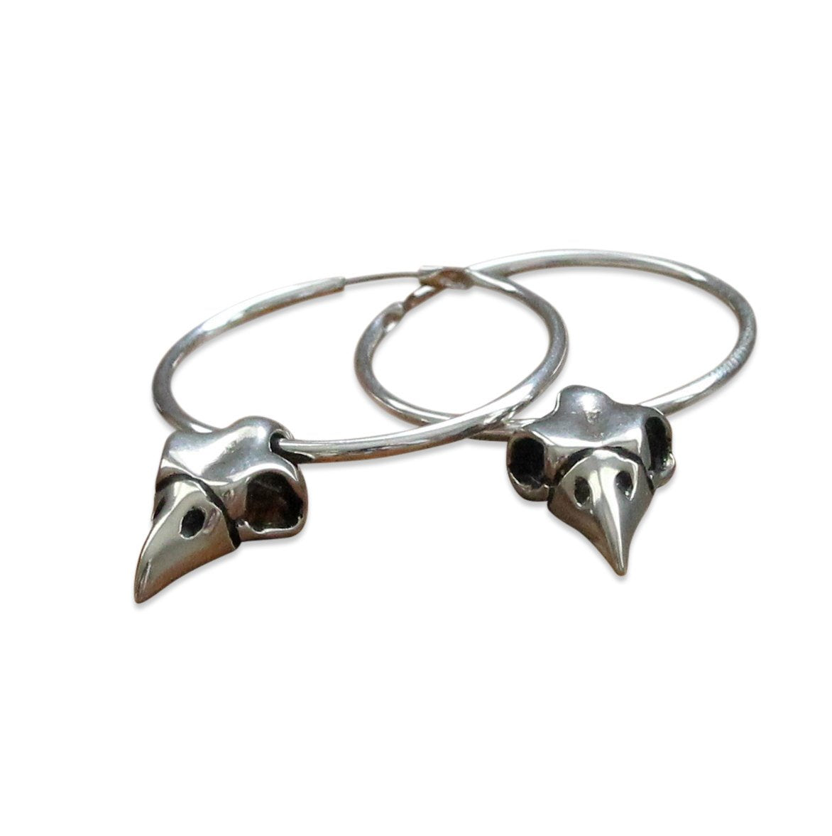 Owl Skull Hoop Earrings