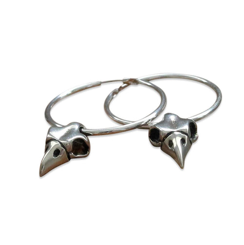 Owl Skull Hoop Earrings