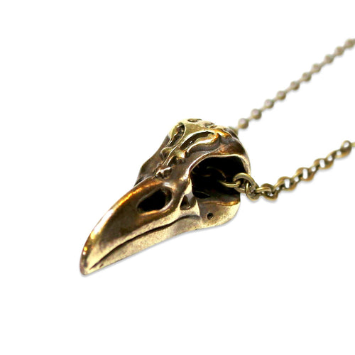 Ornate Victorian Raven Skull Necklace 204